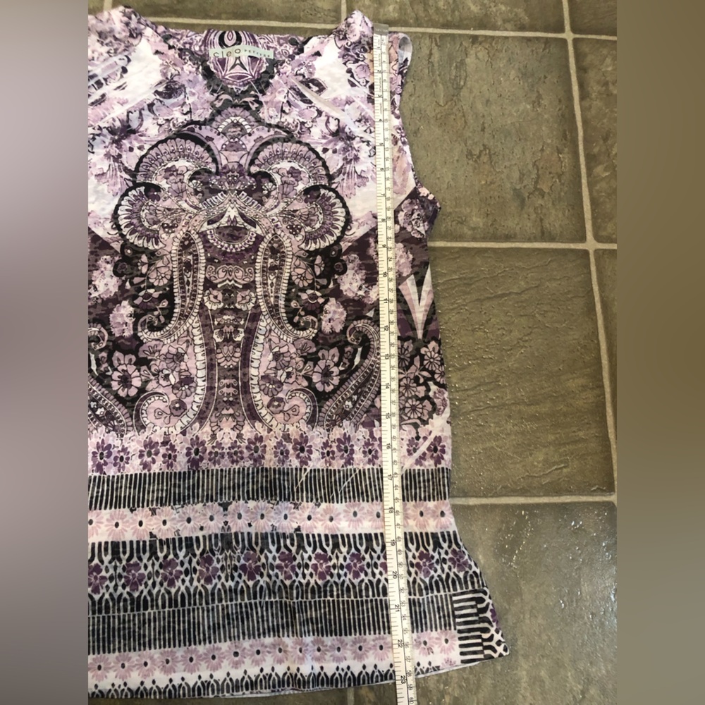 Cleo Purple Patterned Tank Top - Picture 3 of 9